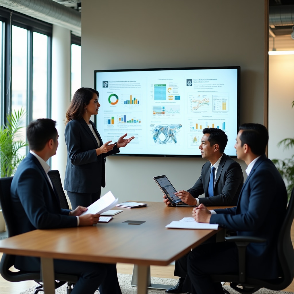 Team analyzing learning culture metrics and feedback